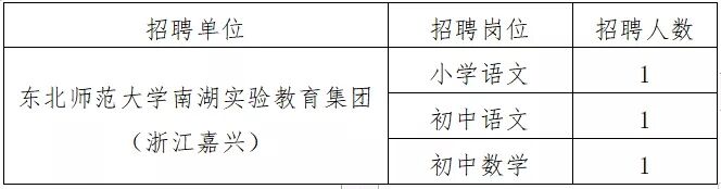 2020年东北师范大学南湖实验教育集团公开招聘教师3人公告