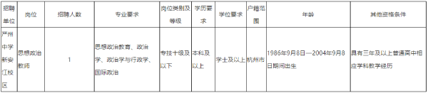 浙江杭州教师招聘：2022建德市公开招聘高中思想政治教师公告